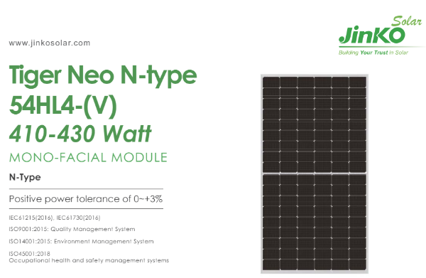 Slika JINKO SOLAR 420 W - JKM420N-54HL4-V