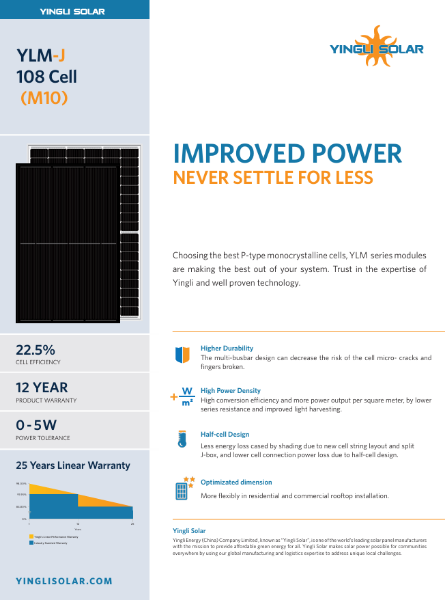 Slika YINGLI 410 W - J 108 Cell(M10) 